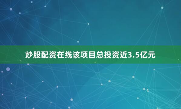 炒股配资在线该项目总投资近3.5亿元