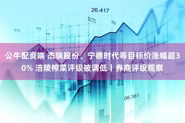 公牛配资端 杰瑞股份、宁德时代等目标价涨幅超30% 涪陵榨菜评级被调低丨券商评级观察