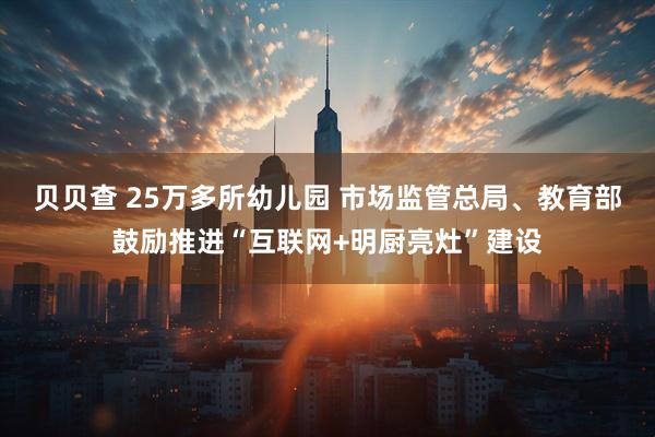 贝贝查 25万多所幼儿园 市场监管总局、教育部鼓励推进“互联网+明厨亮灶”建设